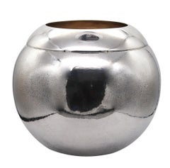 Asprey London Massive Modernist Decorative Vase in Solid .925 Sterling Silver
