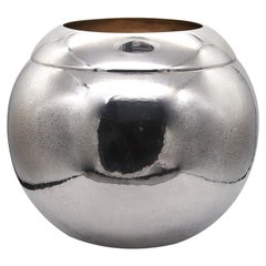Asprey London Massive Modernist Decorative Vase in Solid .925 Sterling Silver
