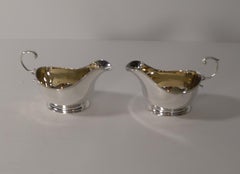 Asprey, London, Pair Sterling Silver Sauce / Gravy Boats, 1925