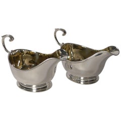 Asprey, London, Pair Sterling Silver Sauce / Gravy Boats, 1925