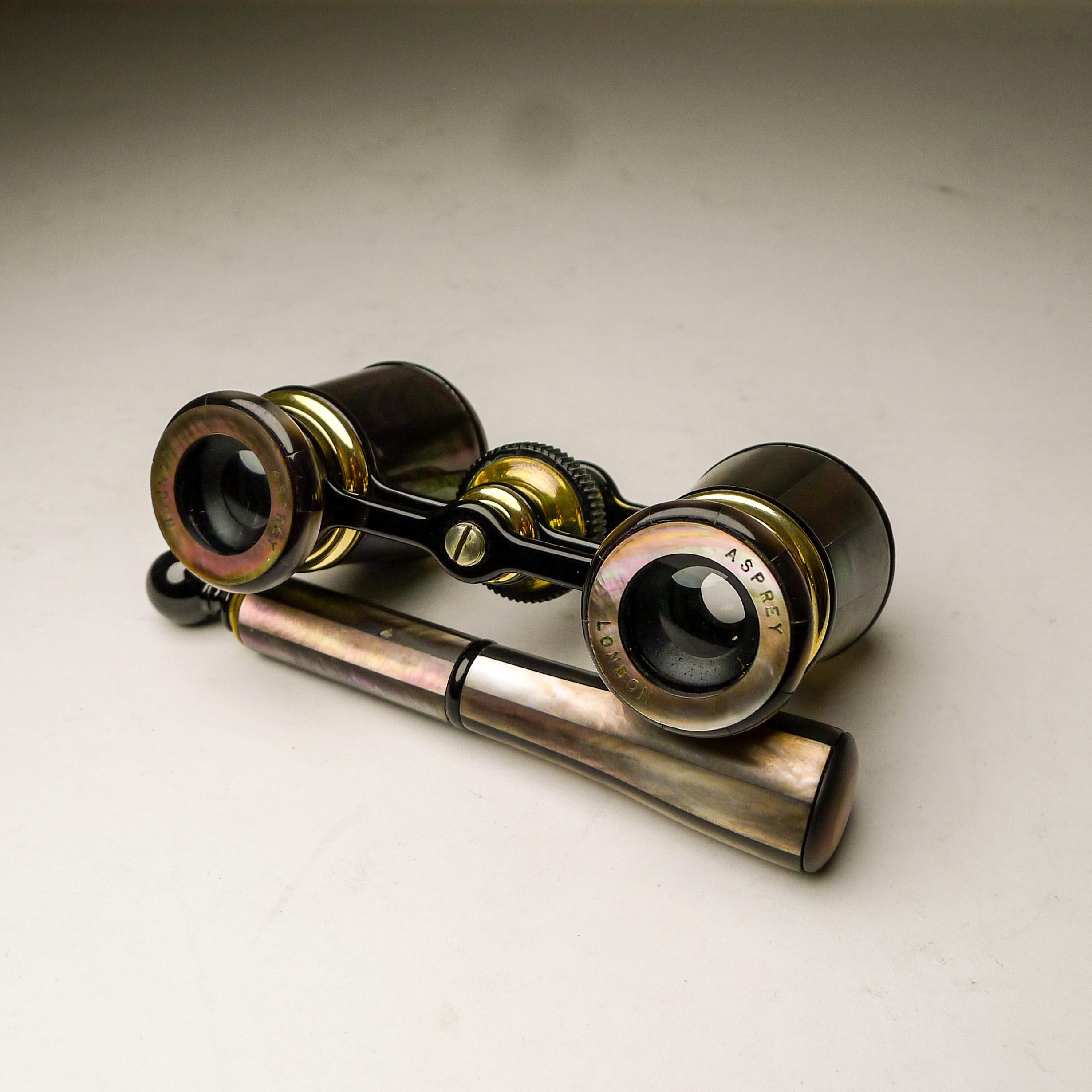 British Asprey, London, Rare Abalone Shell Opera Glasses, C.1910/1920