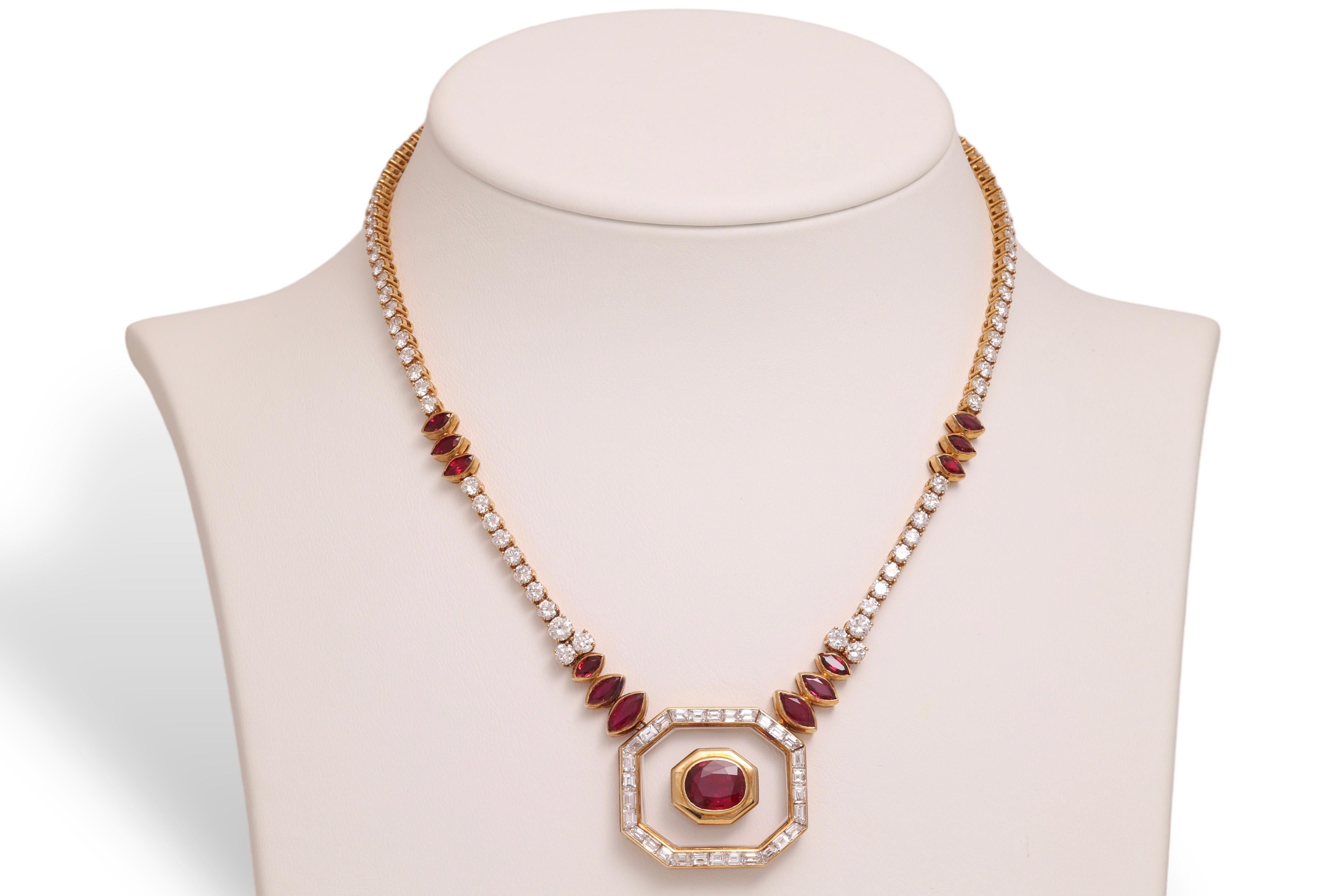 Asprey London Collar de Rubíes y Diamantes, Patrimonio Sultán Omán Qaboos Bin Said  en venta 8