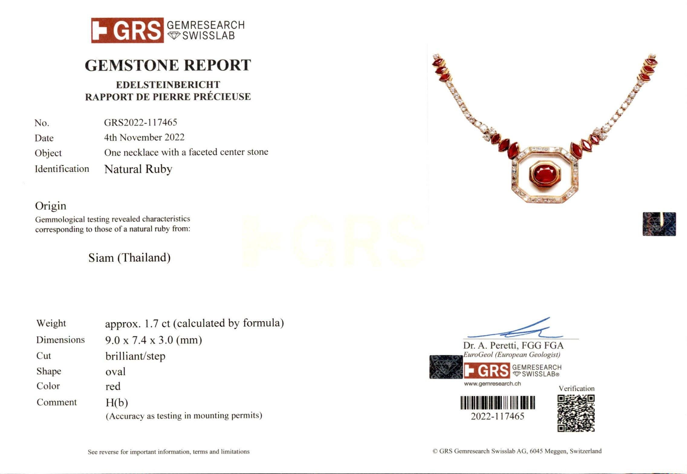 Asprey London Ruby & Diamonds Necklace, Estate Sultan Oman Qaboos Bin Said  For Sale 9