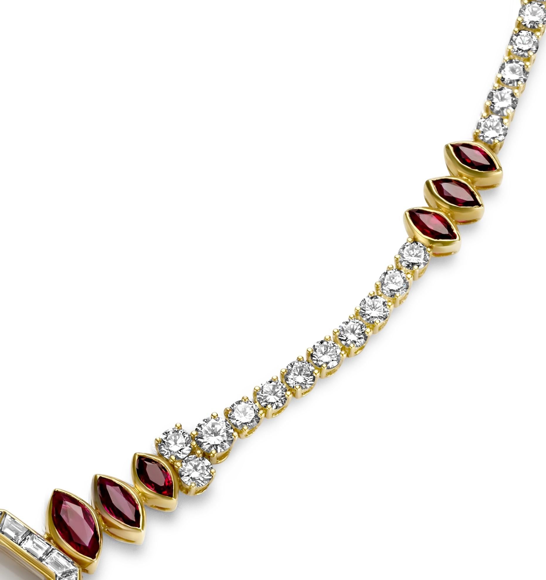 Asprey London Ruby & Diamonds Necklace, Estate Sultan Oman Qaboos Bin Said  In Excellent Condition For Sale In Antwerp, BE