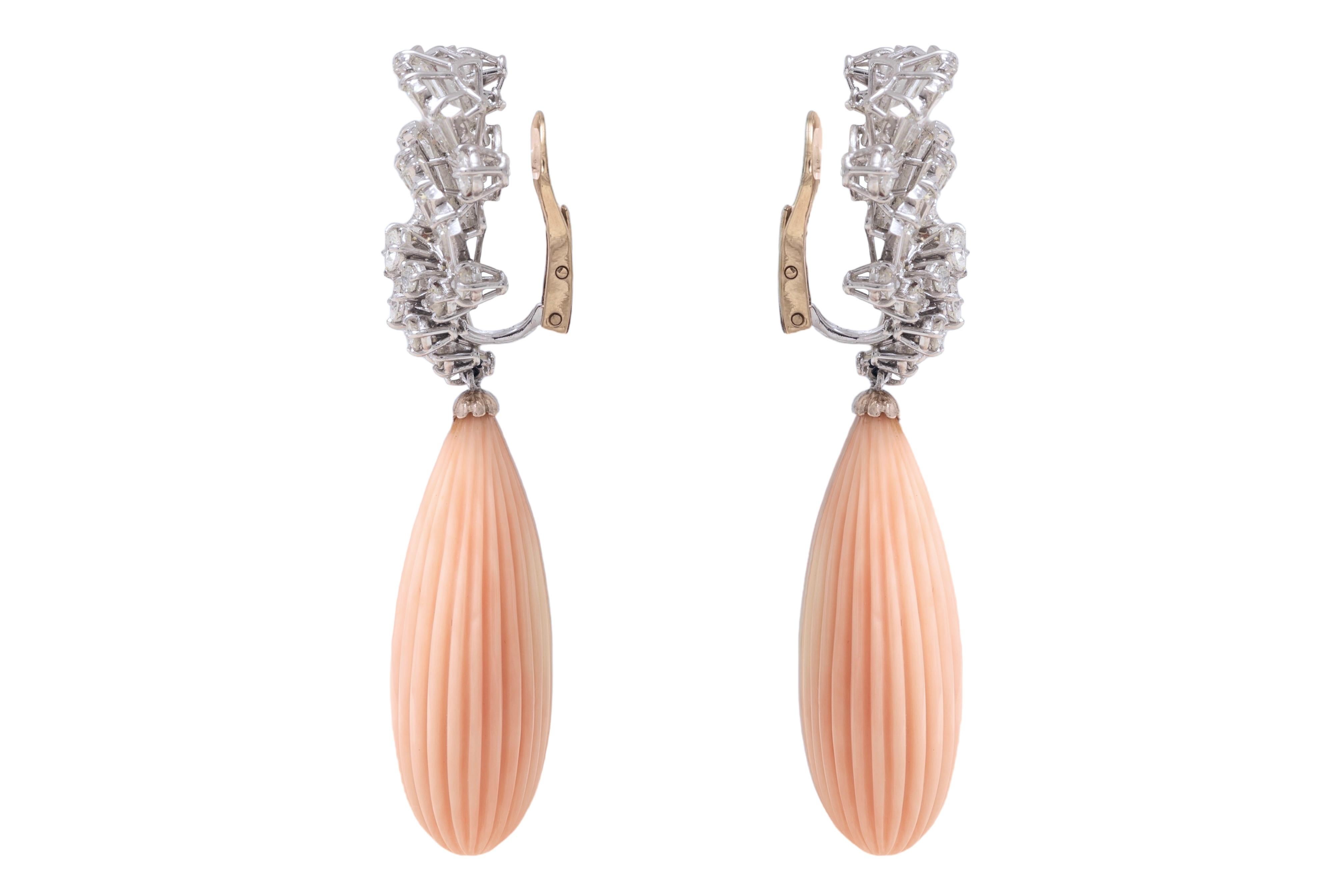 Asprey London Set Necklace & Earrings Coral&Diamond, Gübelin, Estate Sultan Oman For Sale 6