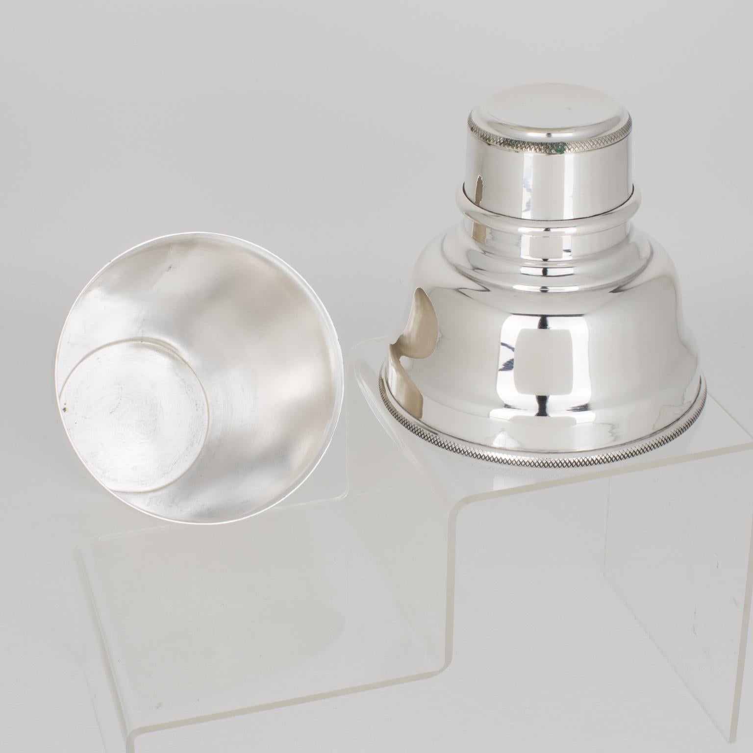 Plaqué argent Asprey London Silver Plate Cocktail Shaker, England circa 1920 en vente