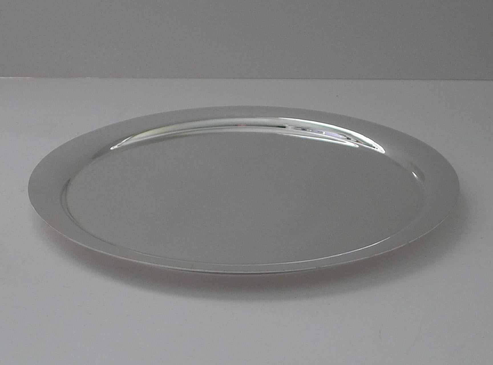 Art Deco Asprey, London - Silver Plated Cocktail Tray c.1930 For Sale