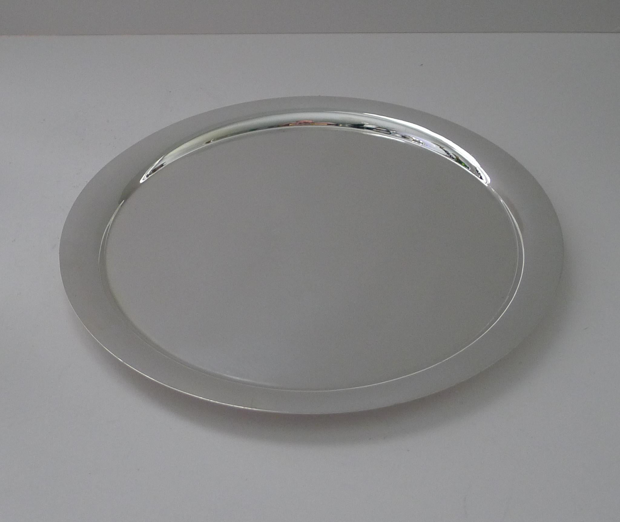 British Asprey, London - Silver Plated Cocktail Tray c.1930 For Sale