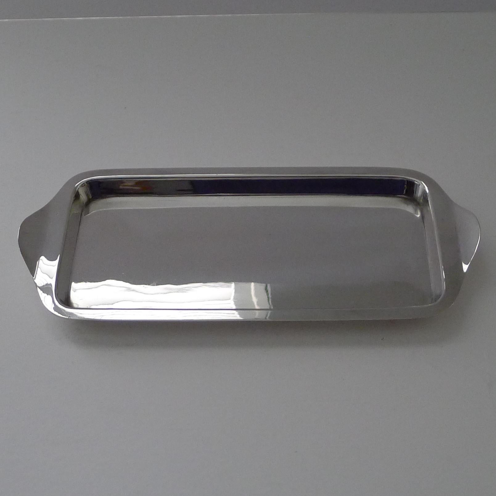 British Asprey, London, Small Silver Plated Cocktail Tray c.1910