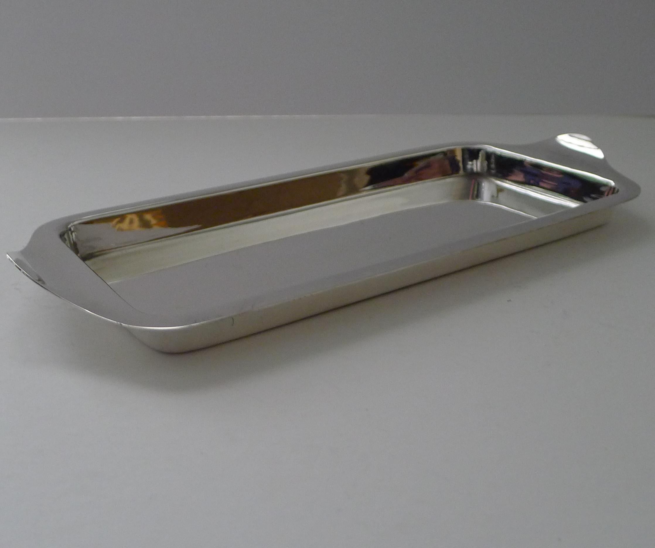Asprey, London, Small Silver Plated Cocktail Tray c.1910 In Good Condition In Bath, GB