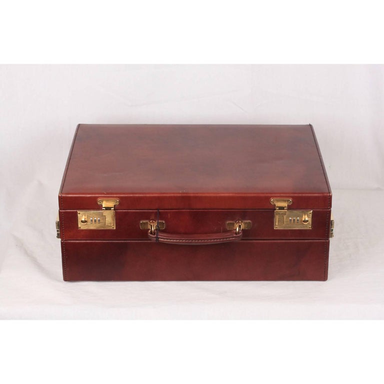 Asprey London Vintage Brown Leather Detachable Briefcase Work Bag For Sale at 1stdibs