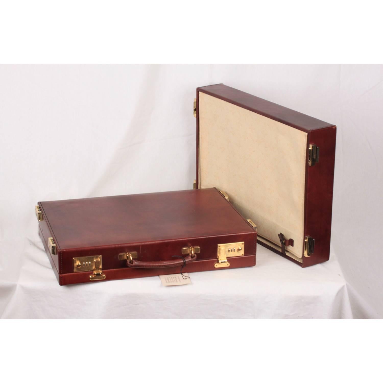 Asprey London Vintage Brown Leather Detachable Briefcase Work Bag 1