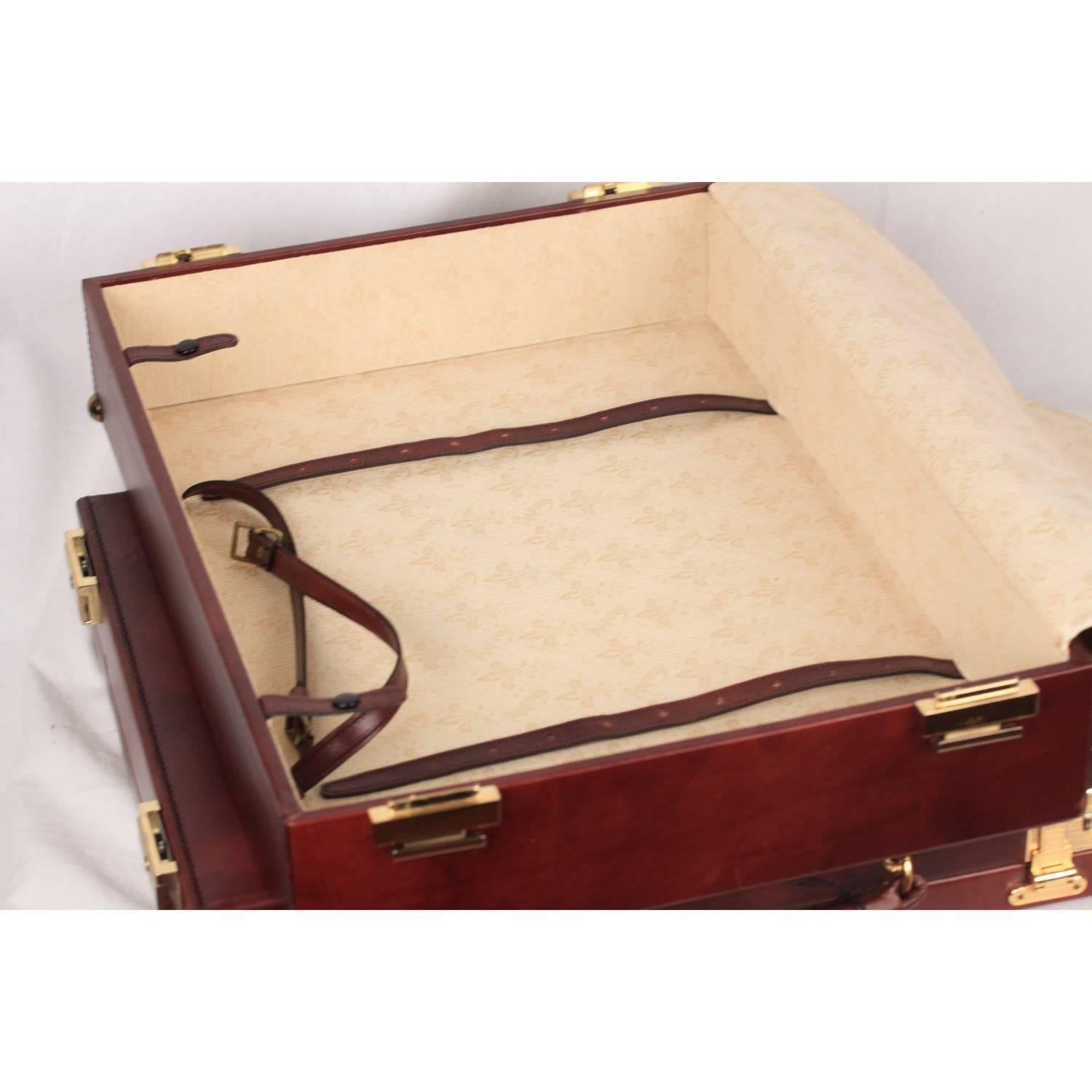 Asprey London Vintage Brown Leather Detachable Briefcase Work Bag 2