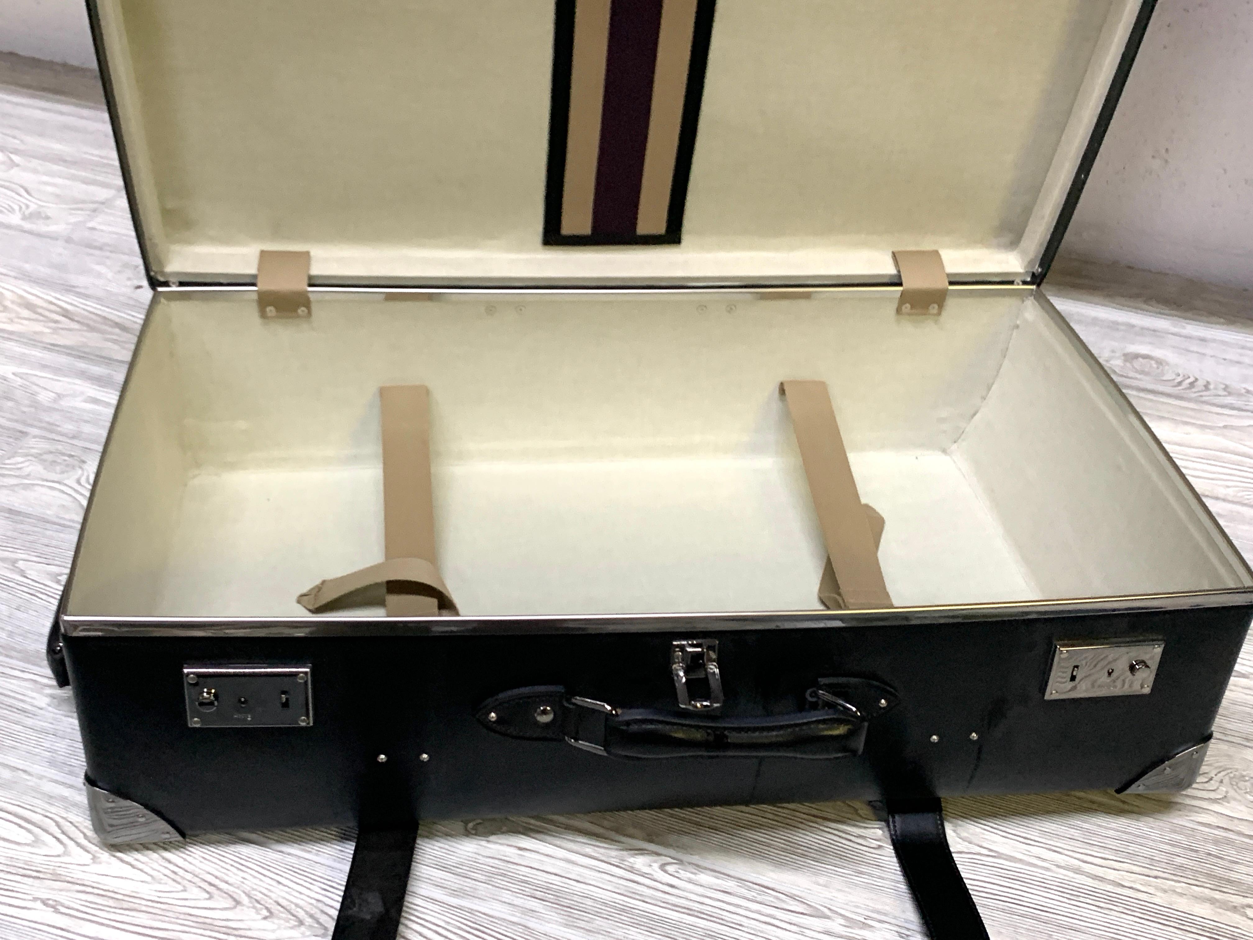Asprey Londoner Trolley, Black Cross Hatch Suitcase For Sale 4