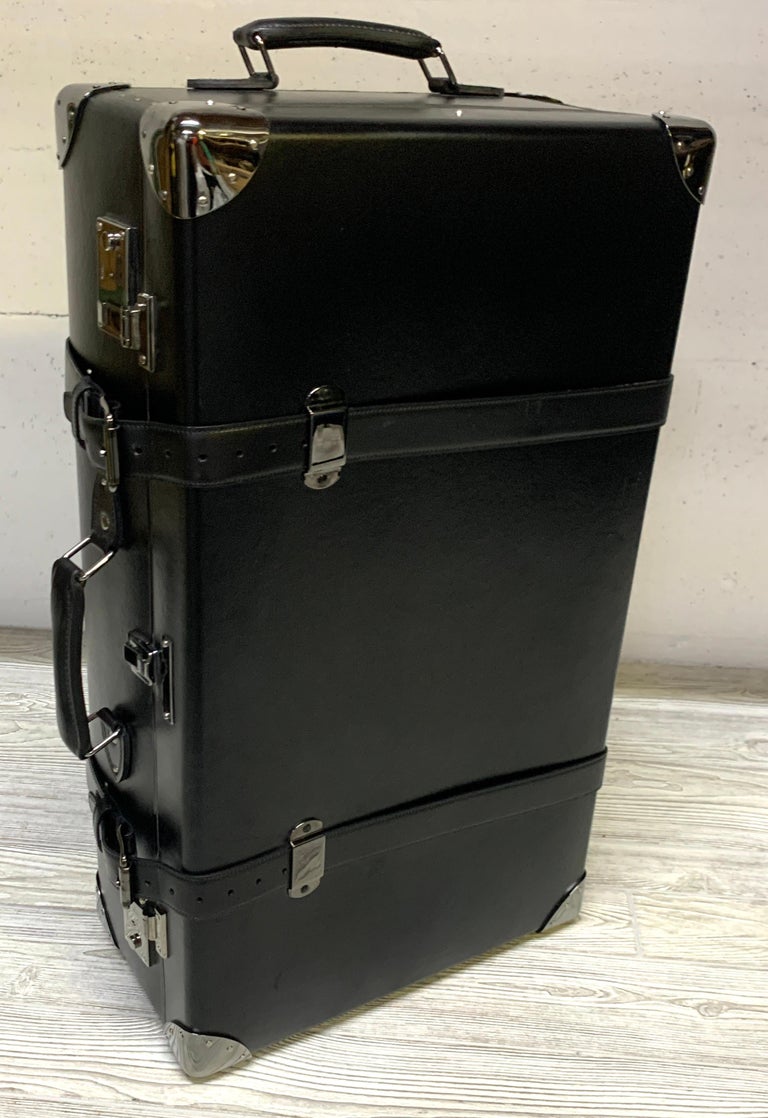 Asprey Londoner Trolley, Black Cross Hatch Suitcase For Sale 1