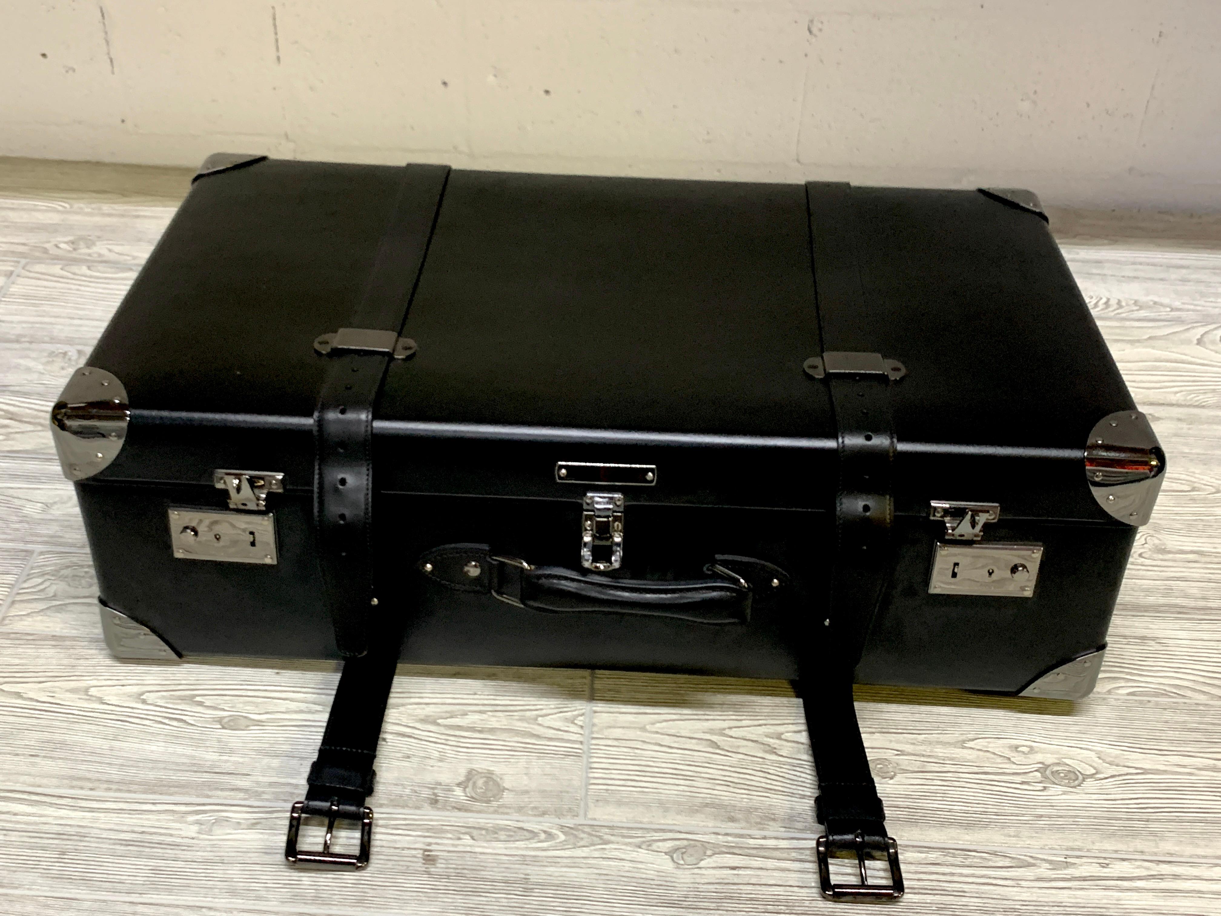 Asprey Londoner Trolley, Black Cross Hatch Suitcase For Sale 2