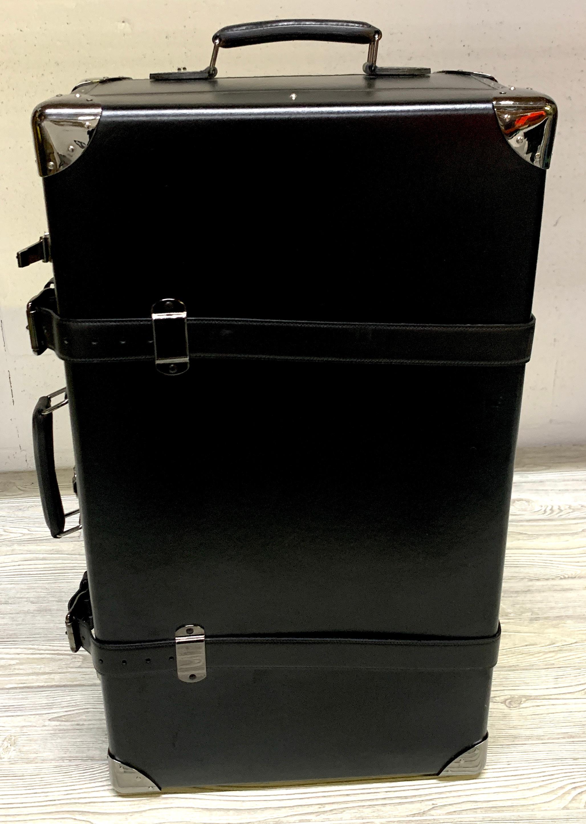 Contemporary Asprey Londoner Trolley, Black Cross Hatch Suitcase For Sale
