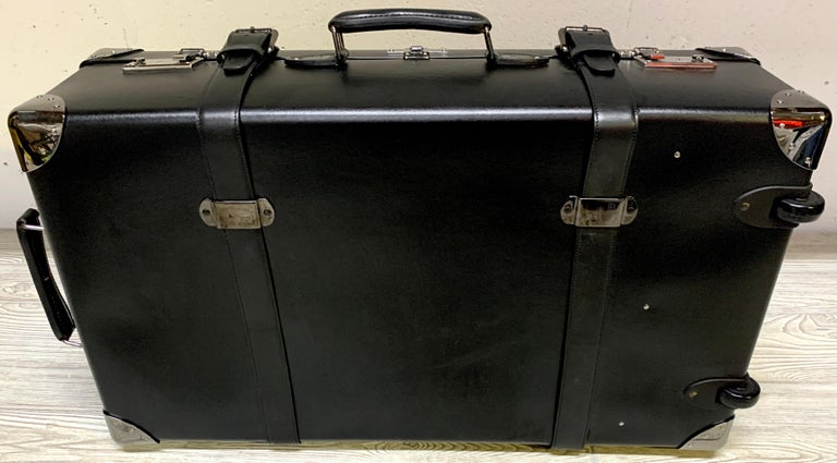Asprey Londoner Trolley, Black Cross Hatch Suitcase In Good Condition For Sale In West Palm Beach, FL