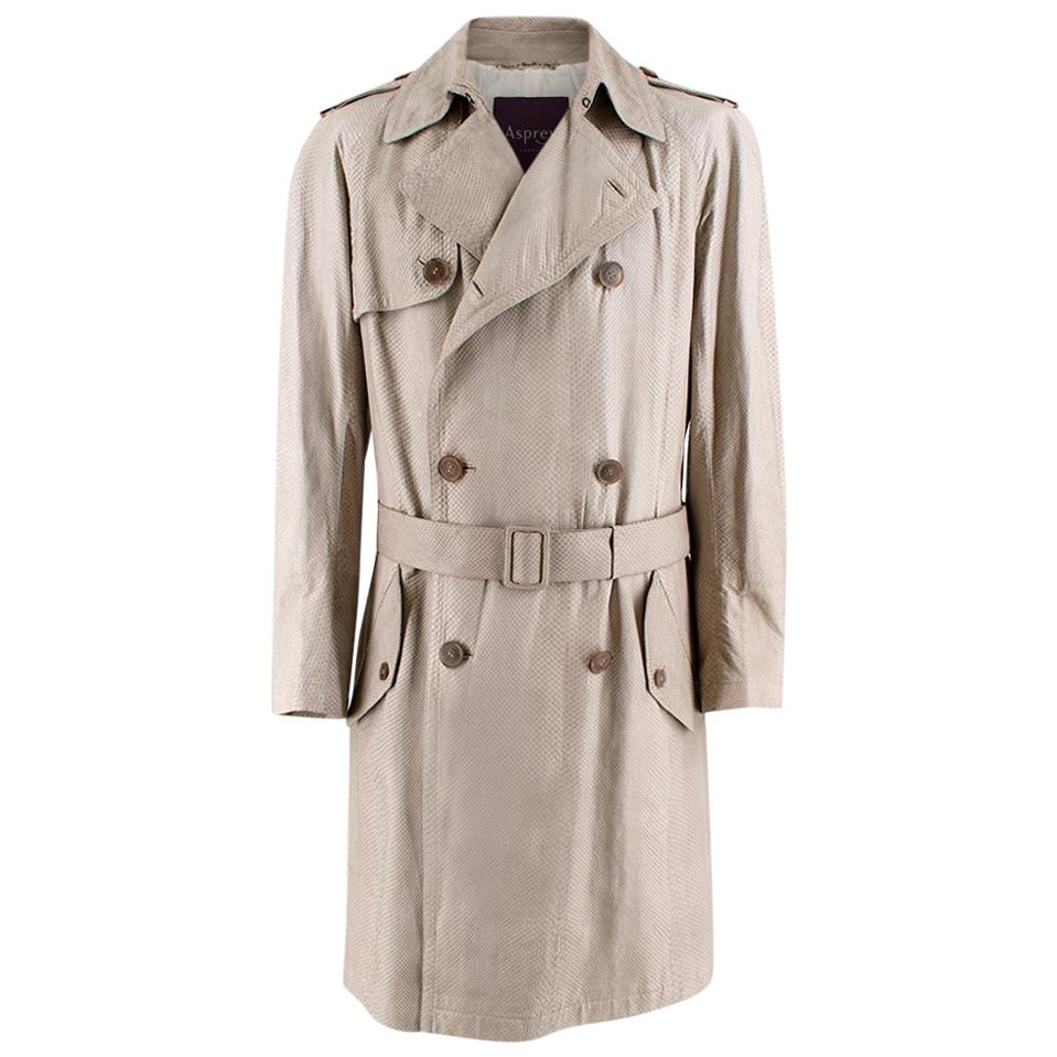 Asprey Men’s Grey Python Trench Coat - Size 48 at 1stDibs | python ...