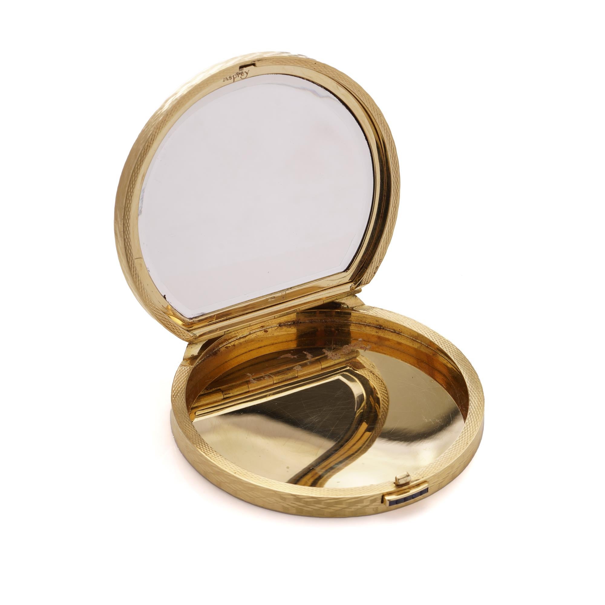 Asprey Mid Century compact powder case with mirror  For Sale 7