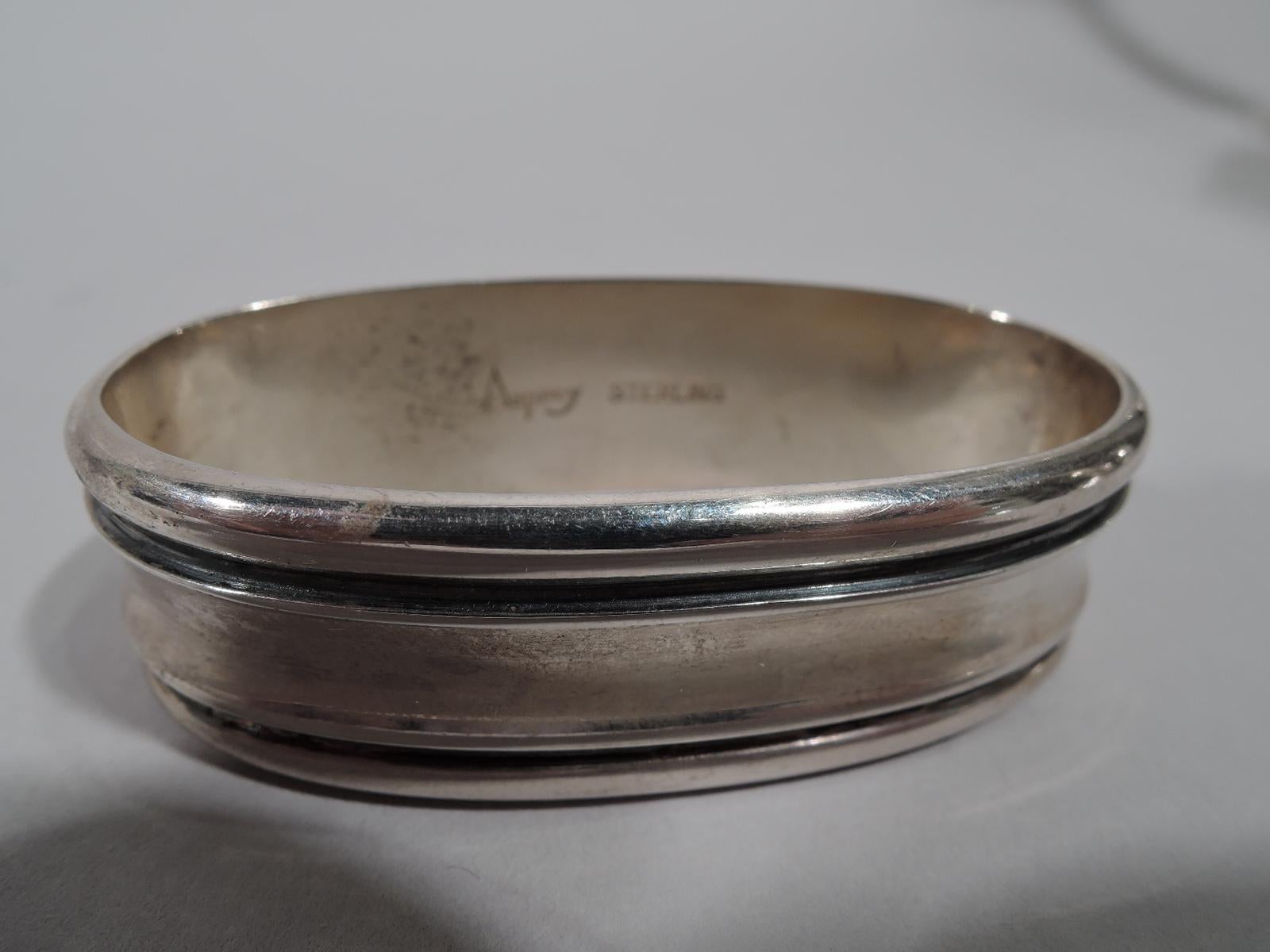 Unknown Asprey Mid-Century Modern Sterling Silver Napkin Ring