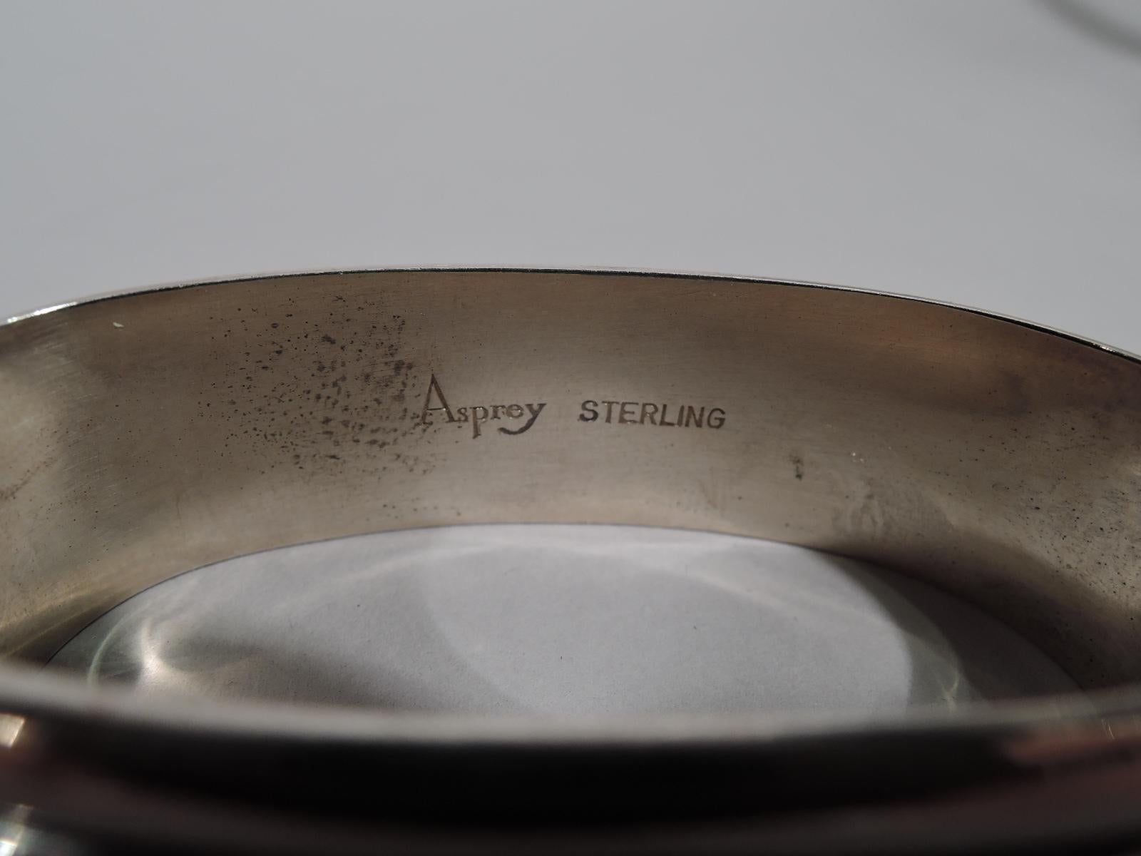 Asprey Mid-Century Modern Sterling Silver Napkin Ring In Excellent Condition In New York, NY