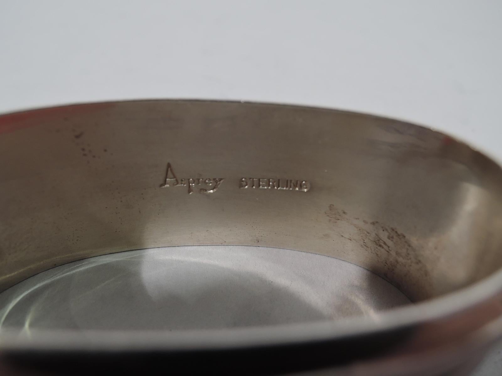 American  Asprey Midcentury Modern Sterling Silver Napkin Ring