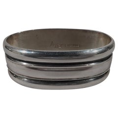  Asprey Midcentury Modern Sterling Silver Napkin Ring
