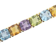 Asprey Multi Color Gemstone Gold Bracelet