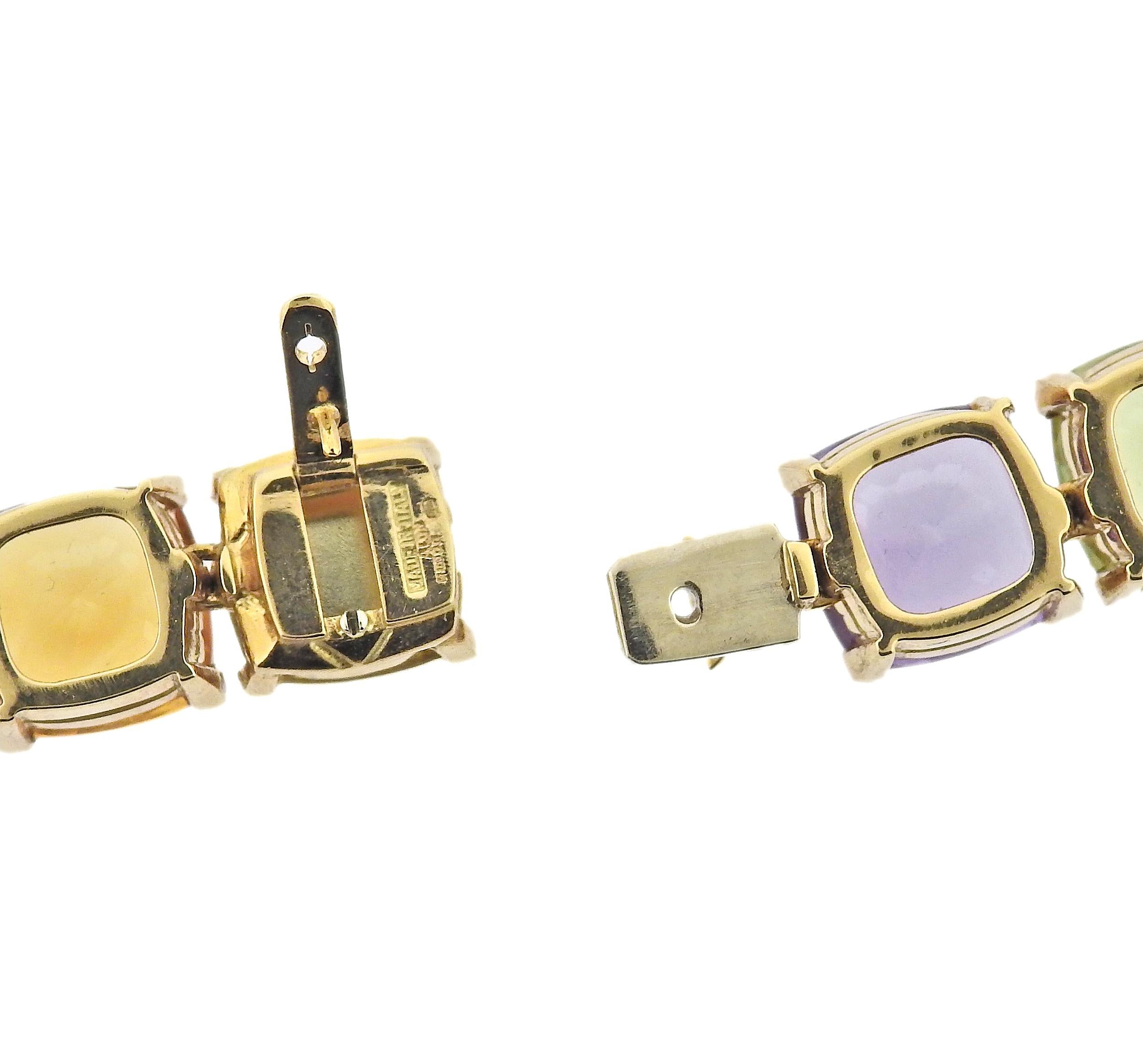 Halskette aus Gold mit mehrfarbigen Edelsteinen von Asprey im Zustand „Hervorragend“ im Angebot in Lambertville, NJ