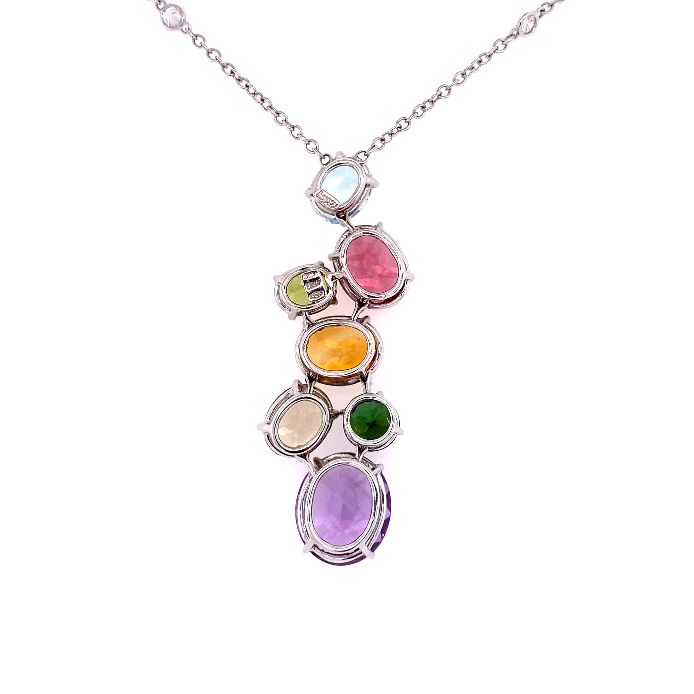 multi stone pendant necklace