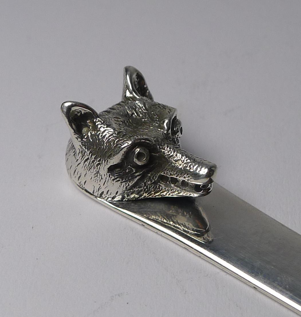 Early 20th Century Asprey, Novelty Silver Fox Letter Opener, Chester 1928