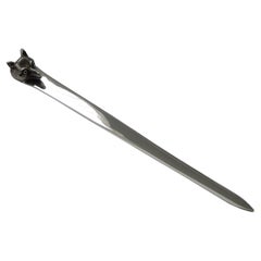 Antique Asprey, Novelty Silver Fox Letter Opener, Chester, 1928