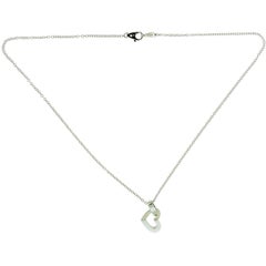Asprey of London Falling Heart Pendant Necklace in 18 Karat White Gold