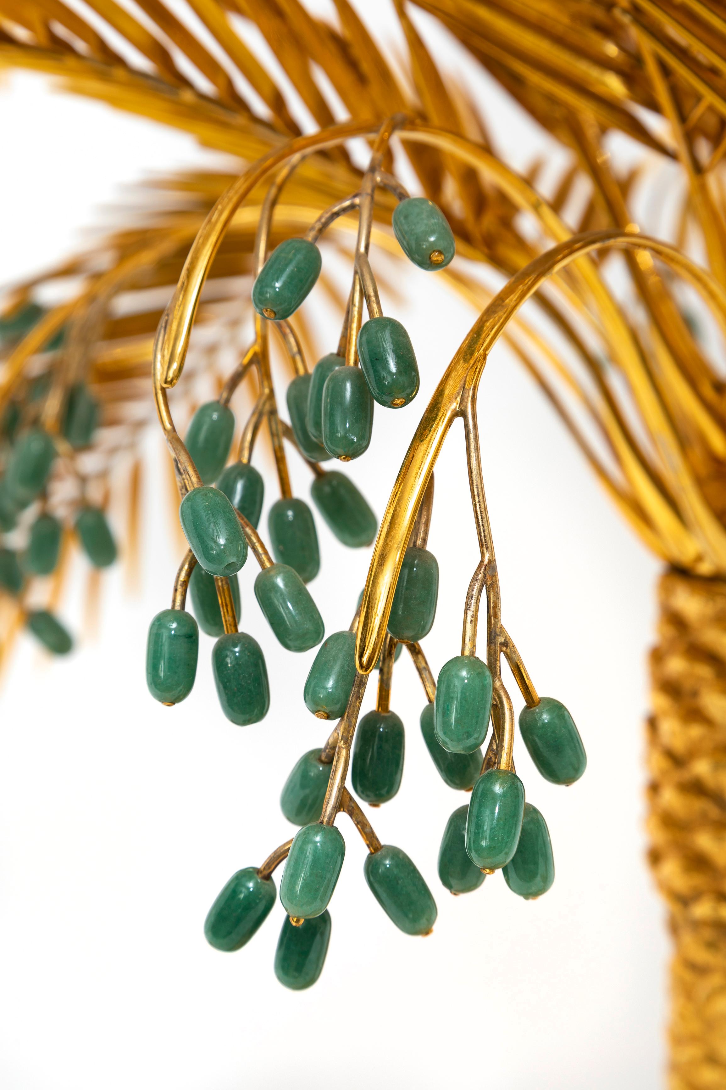 Orientalischer Tafelaufsatz aus vergoldetem Silber mit Palmenbaum und Kamel von Asprey mit Jade und Diamanten aus Jade im Angebot 4
