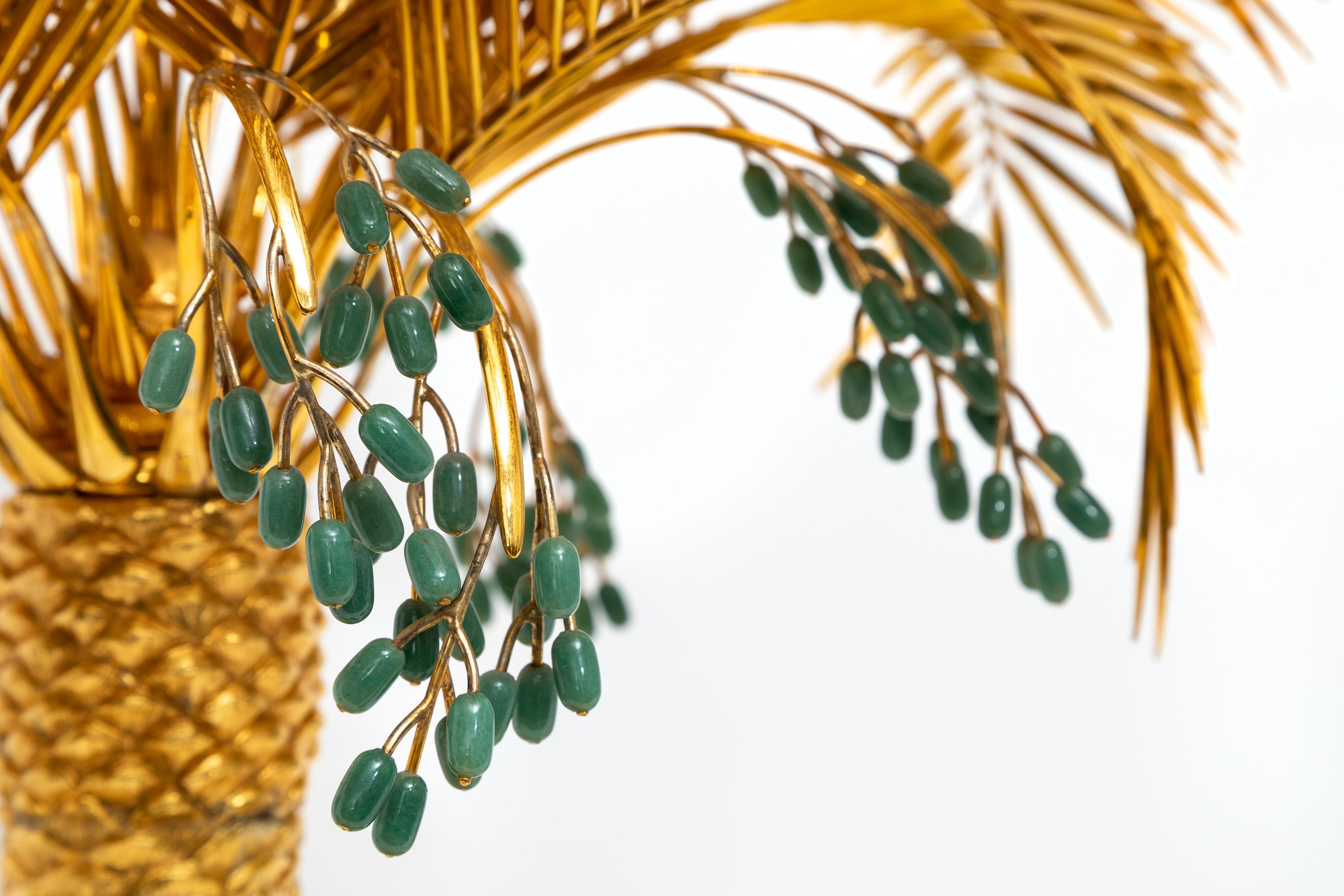 Orientalischer Tafelaufsatz aus vergoldetem Silber mit Palmenbaum und Kamel von Asprey mit Jade und Diamanten aus Jade im Angebot 6
