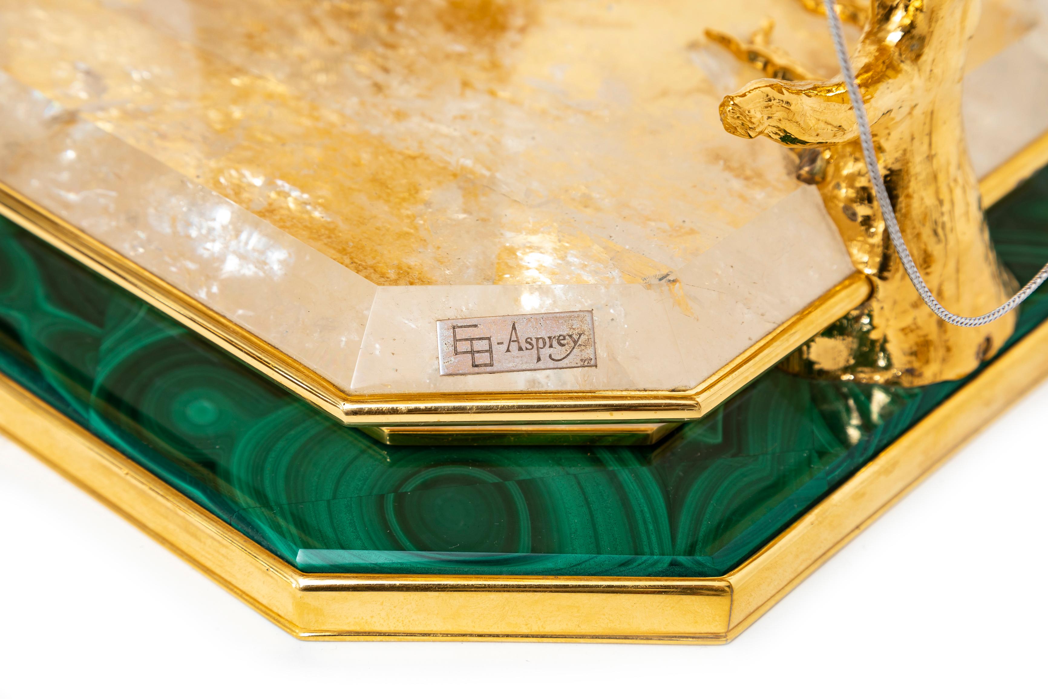 Orientalischer Tafelaufsatz aus vergoldetem Silber mit Palmenbaum und Kamel von Asprey mit Jade und Diamanten aus Jade im Angebot 8