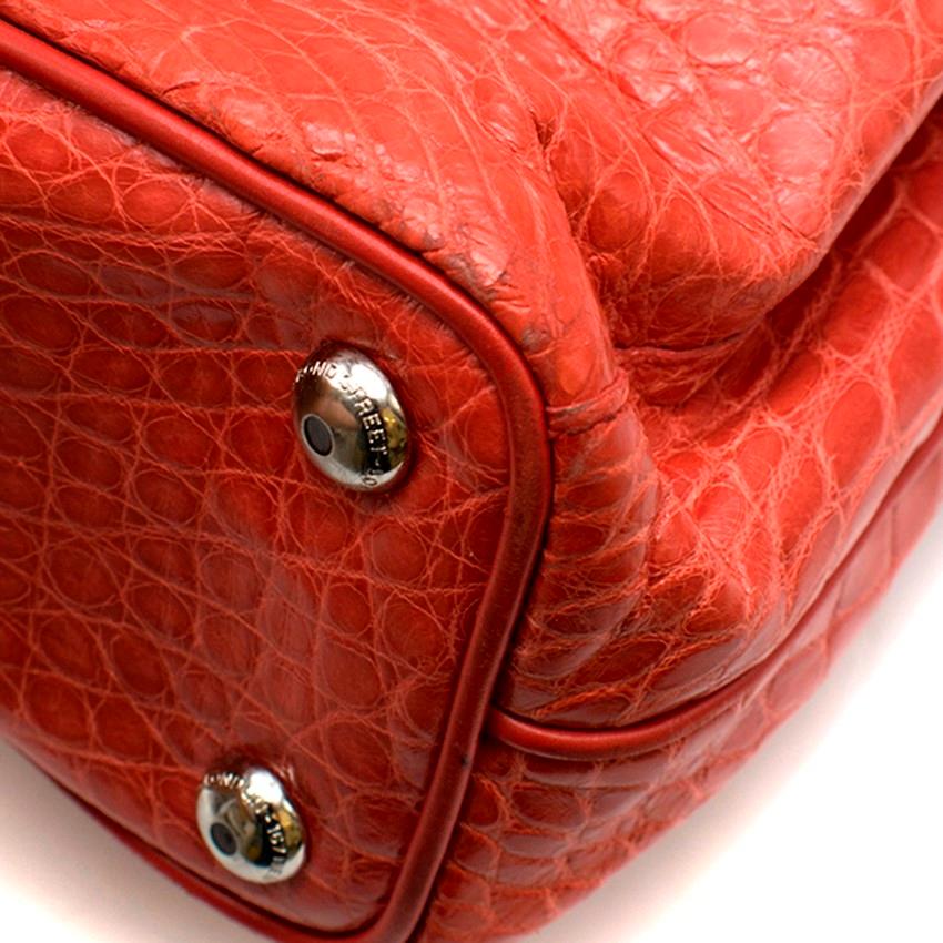 Asprey Red Darcy 30cm Silk Finish Crocodile Handbag 2