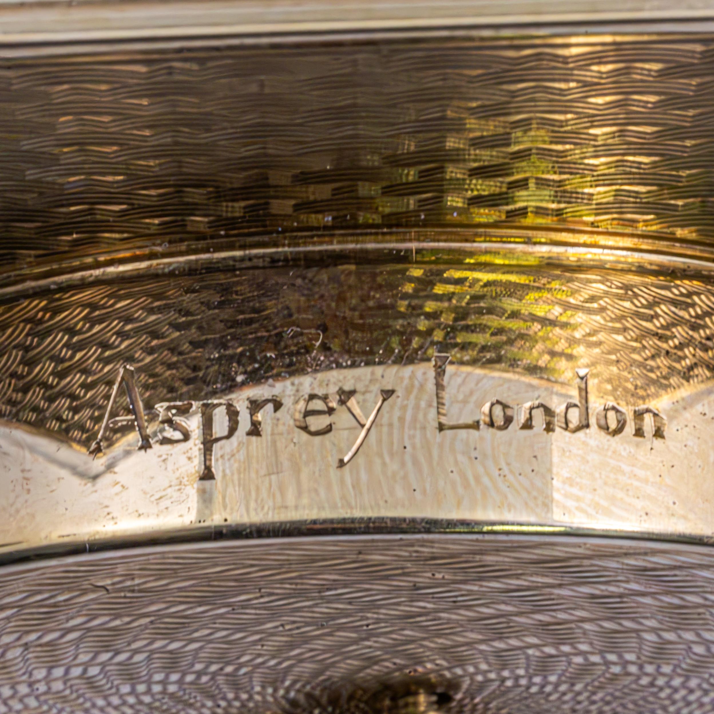 Asprey Rock Crystal, Diamond & Enamel Desk Clock In Excellent Condition For Sale In New York, NY