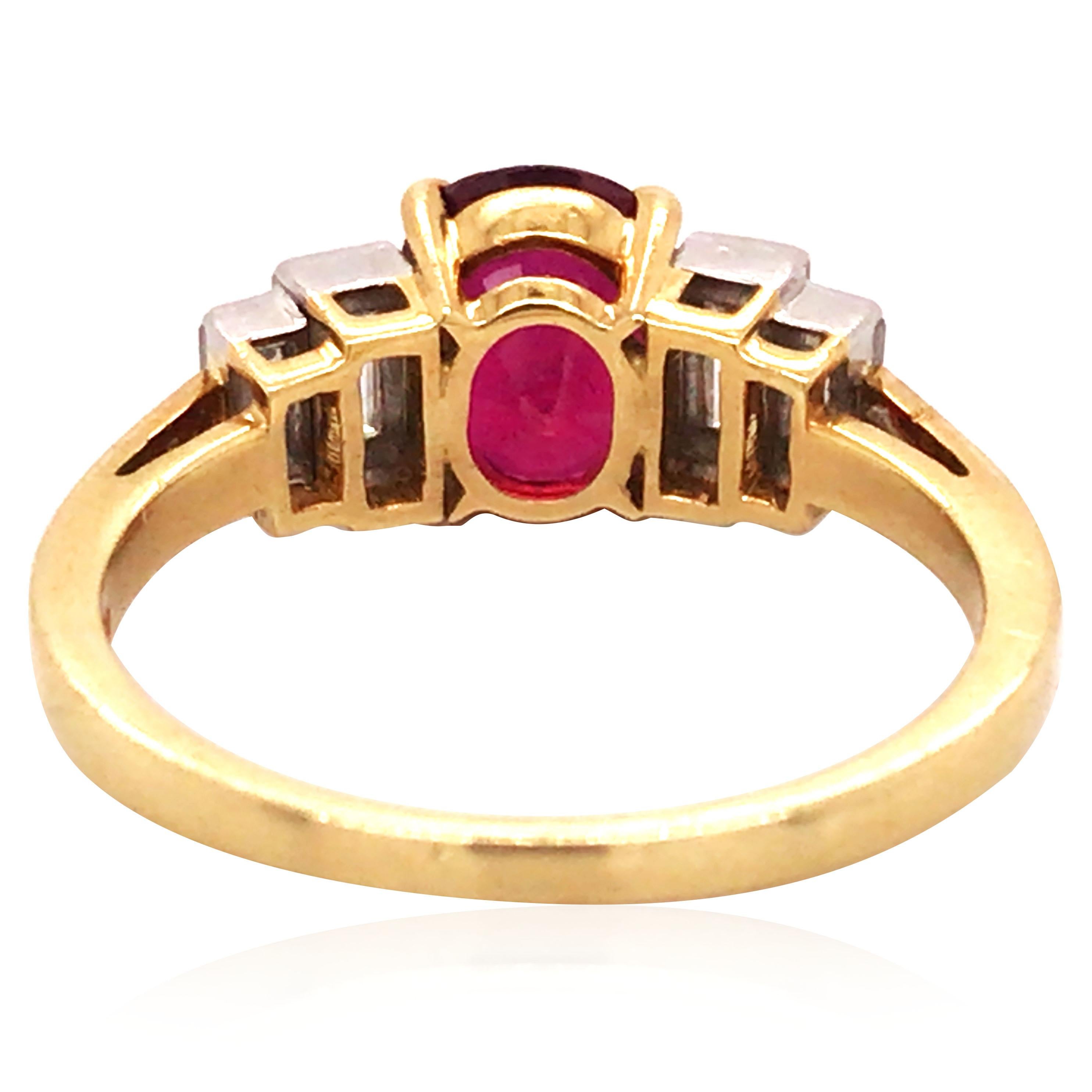 Femenino o masculino Asprey, Anillo Rubí Diamante en venta