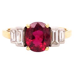 Vintage Asprey, Ruby Diamond Ring