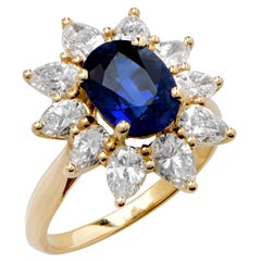 Vintage Sapphire Ring by Asprey Jewelers to the Queen in 18 Kt Yellow Gold