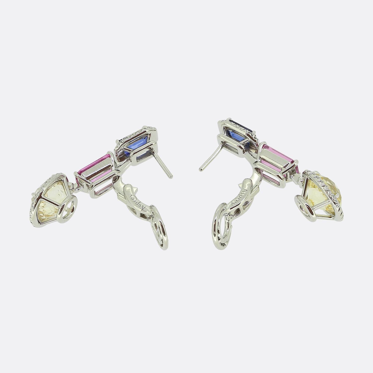 Orecchini a goccia con zaffiro e diamante di Asprey In condizioni ottime in vendita a London, GB