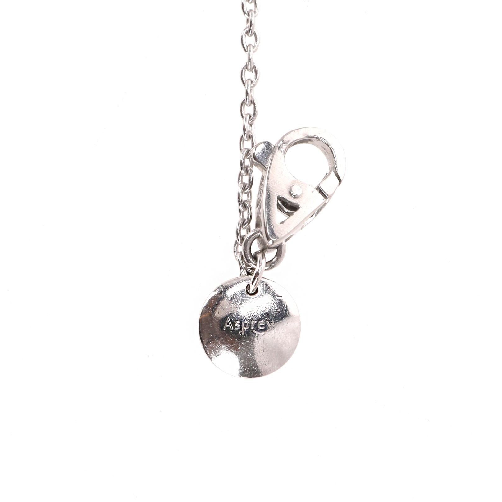Women's Asprey Sapphire & Diamond Pendant Necklace Set In Platinum For Sale