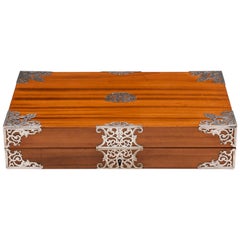 Asprey Satinwood Engraved Silver Jewelry Box