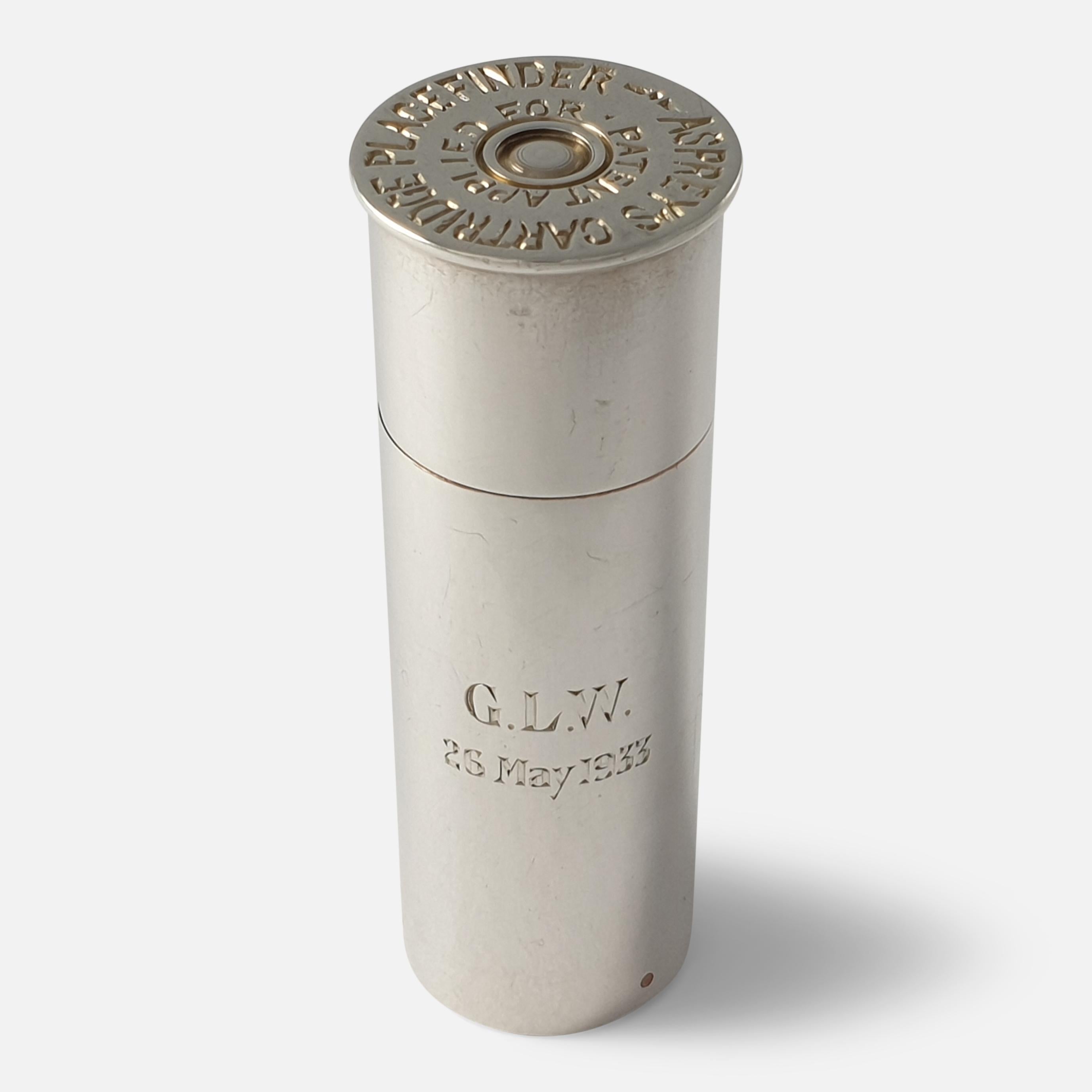 Asprey Silver Cartridge Butt Marker, ca. 1930er Jahre im Angebot 5