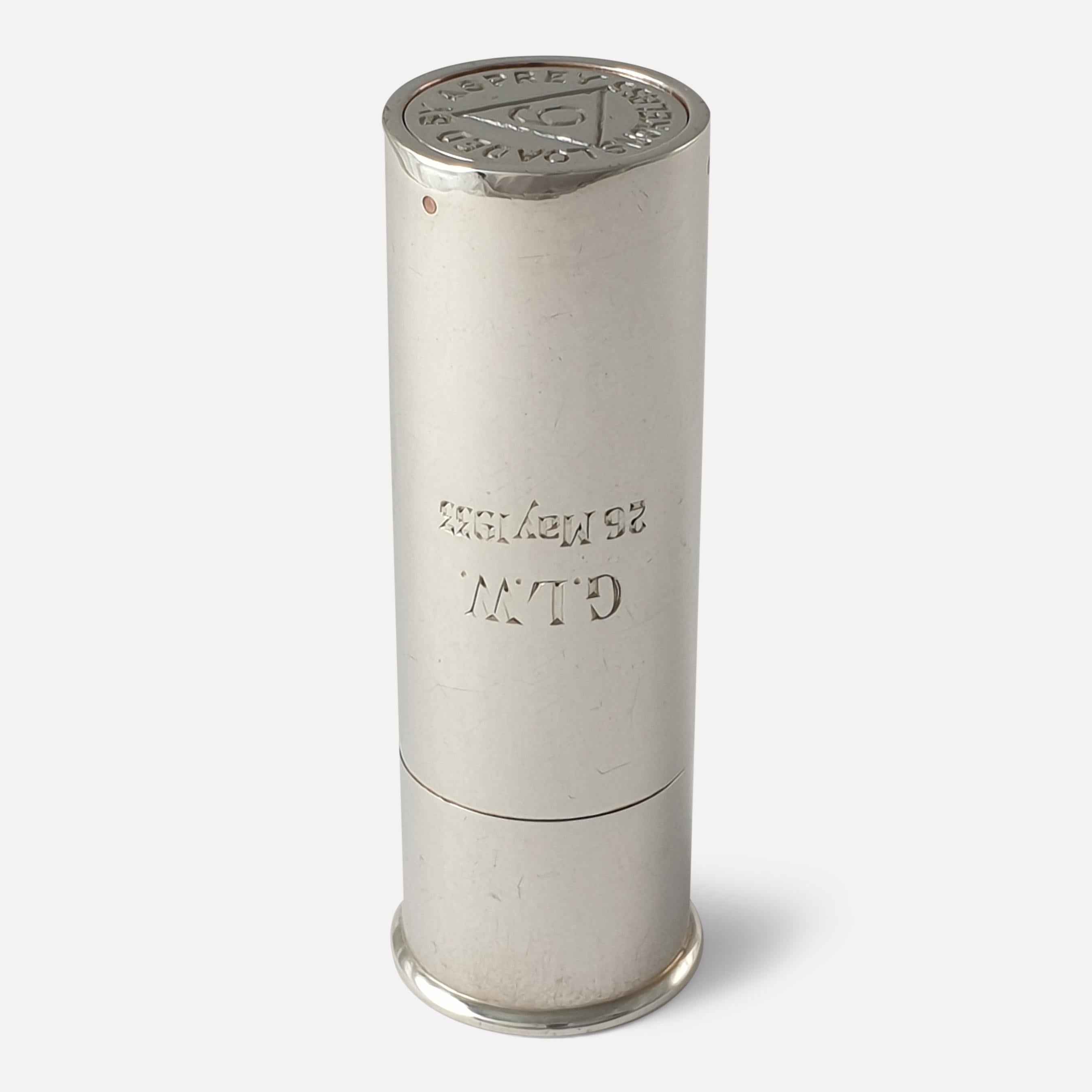 Asprey Silver Cartridge Butt Marker, ca. 1930er Jahre (Moderne) im Angebot