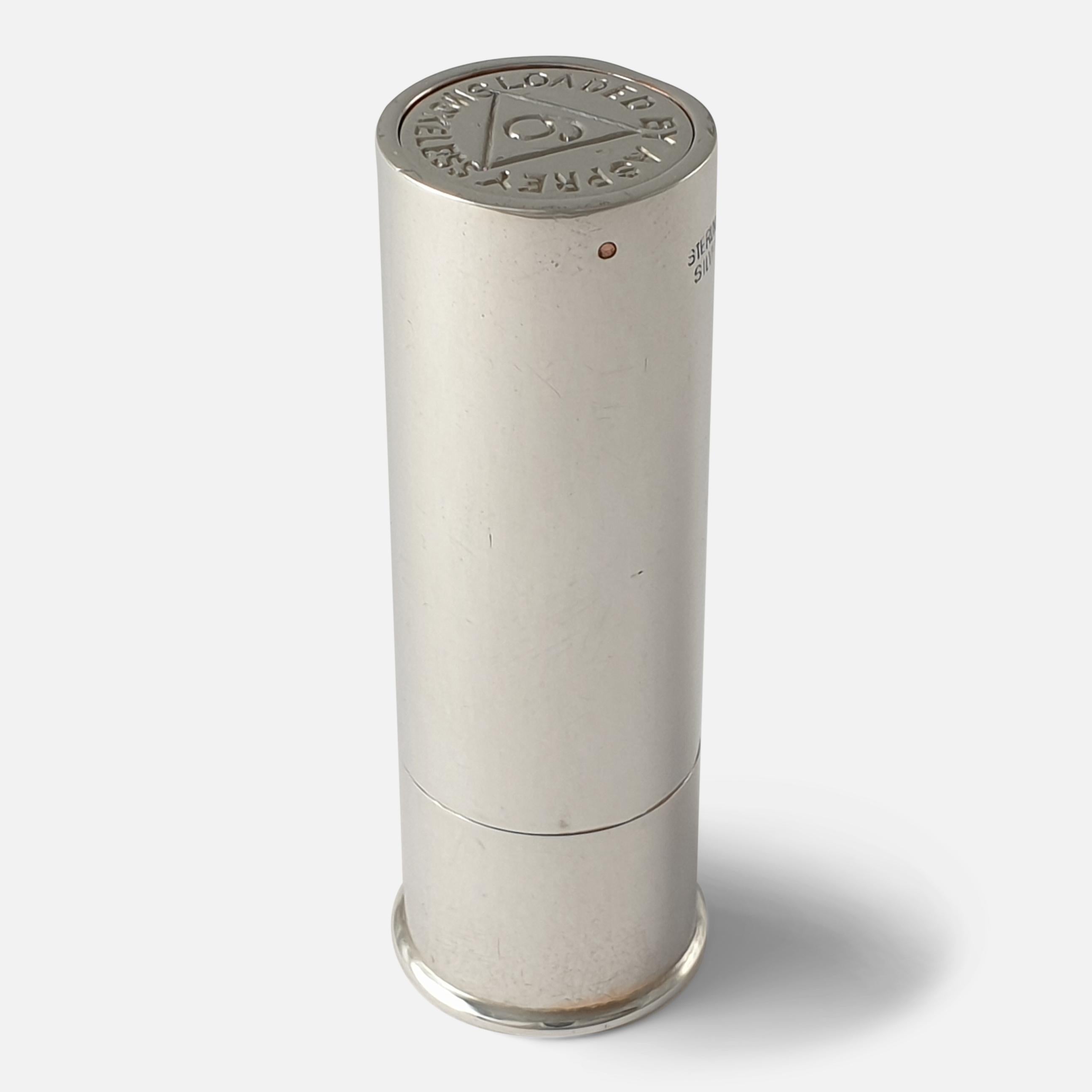 Modern Asprey Silver Cartridge Butt Marker, circa 1930s