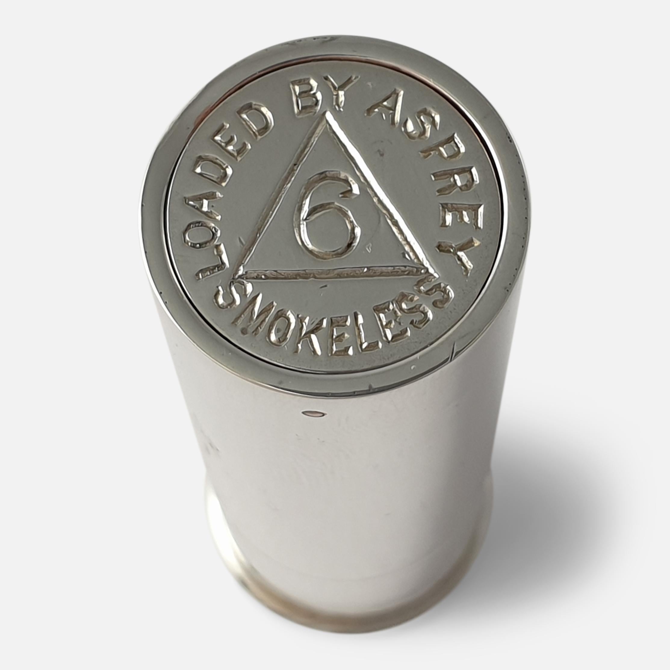 Asprey Silver Cartridge Butt Marker, circa 1930s In Good Condition In Glasgow, GB