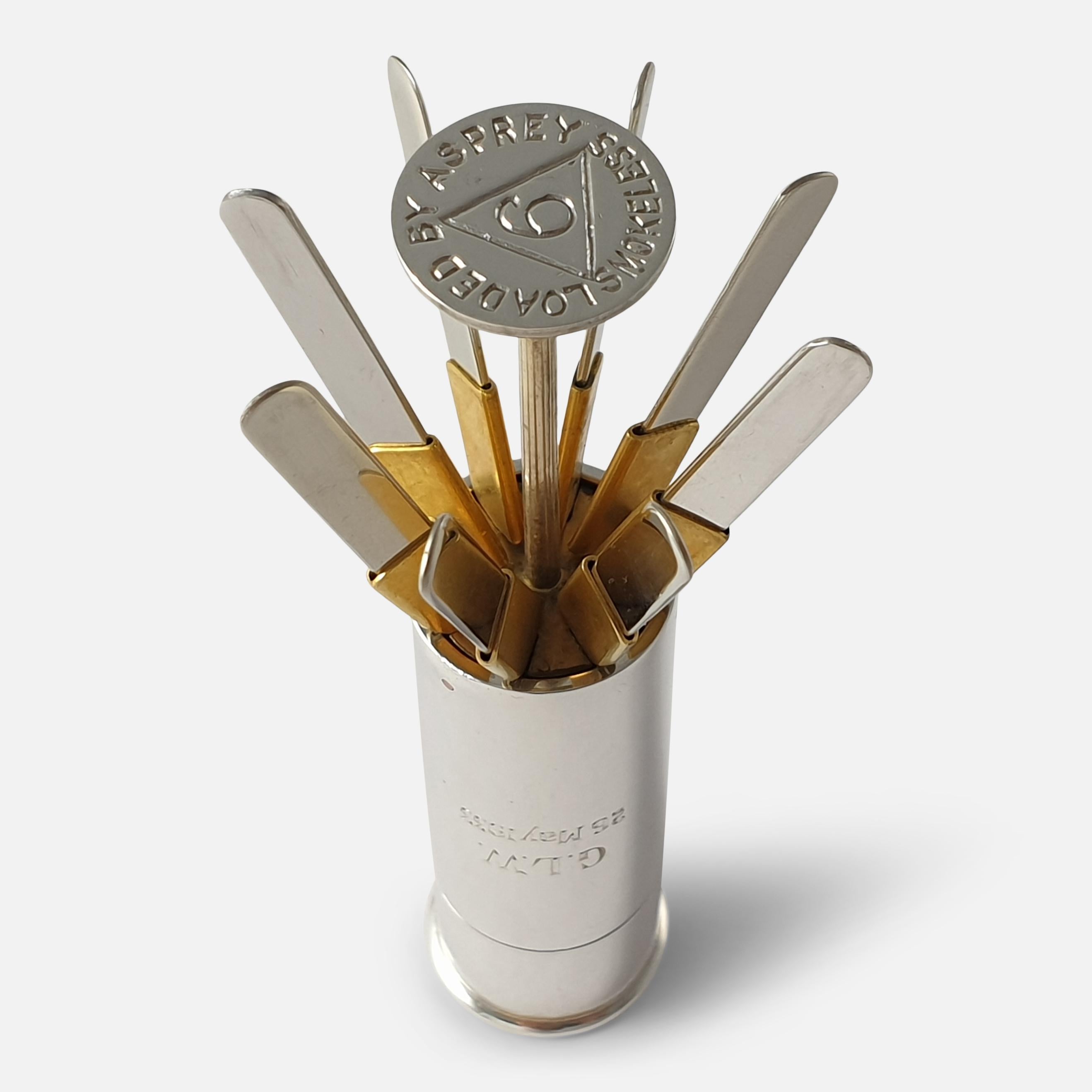 Mid-20th Century Asprey Silver Cartridge Butt Marker, circa 1930s